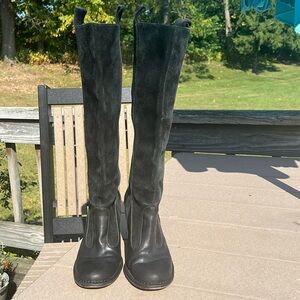 Frye Villager Black Leather & Suede Boots